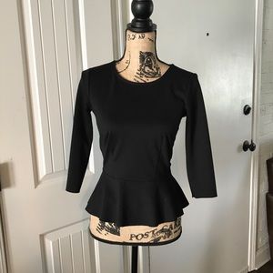 Ann Taylor Black Peplum Top